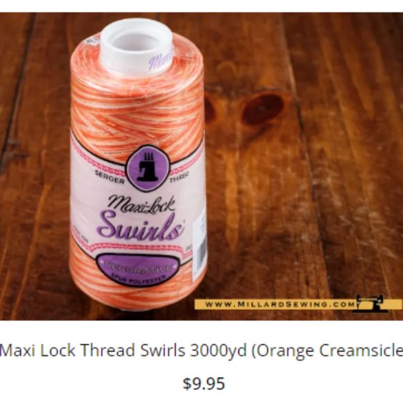 Maxi Lock 2 Spools of Orange Creamsicles Serger/ Sewing Machine Polyester Thread - Picture 4 of 6
